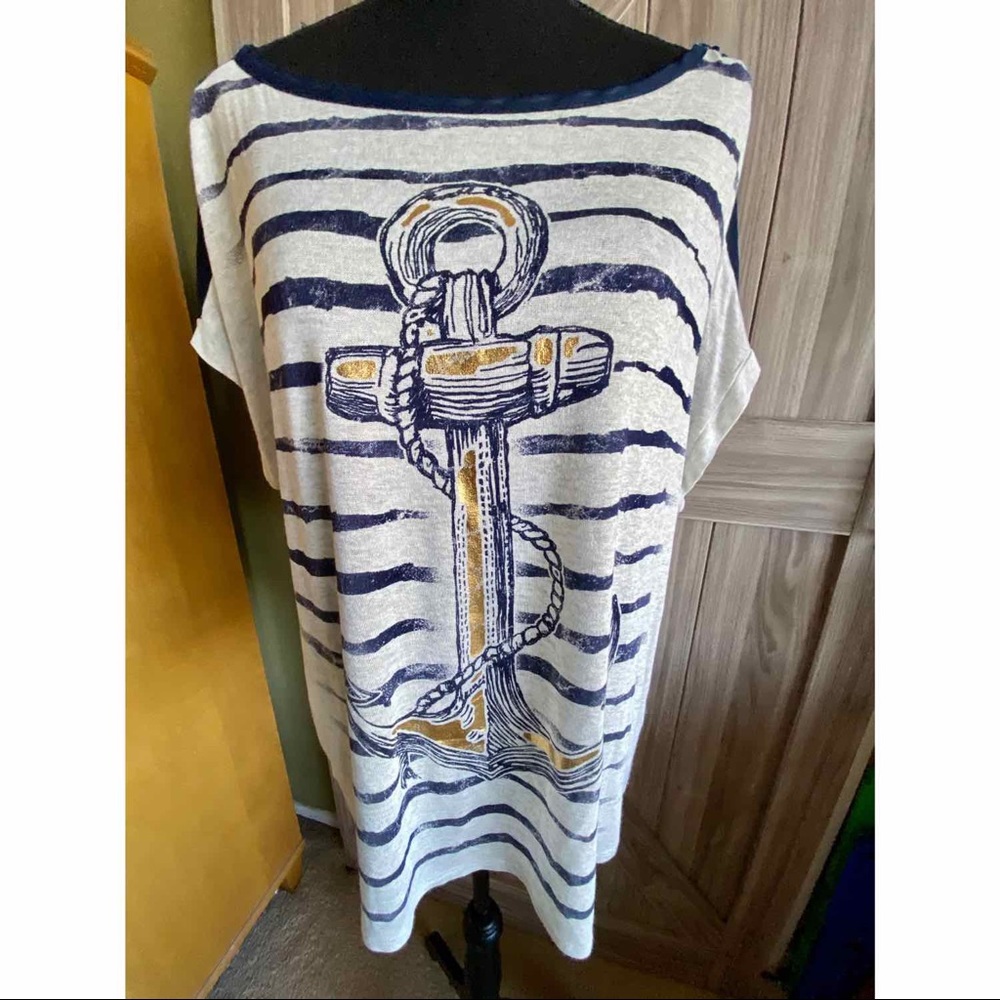 Ginger G Blue Nautical Blouse